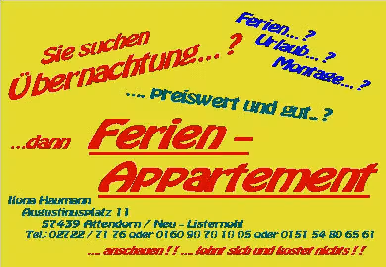 Ferien &ndash; Appartement &ndash; Haumann